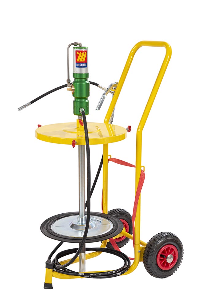 013-1118-000 Pneumatische vetpomp set op kar 50-60kg, 60:1 - Ø 395 mm