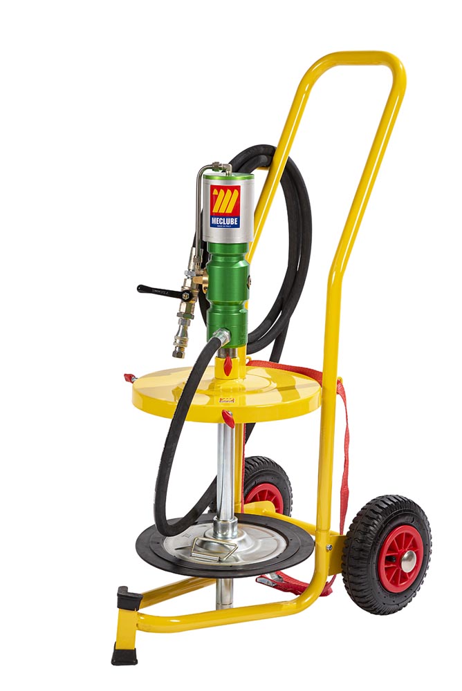 Mobile pneumatic grease pump set for drums