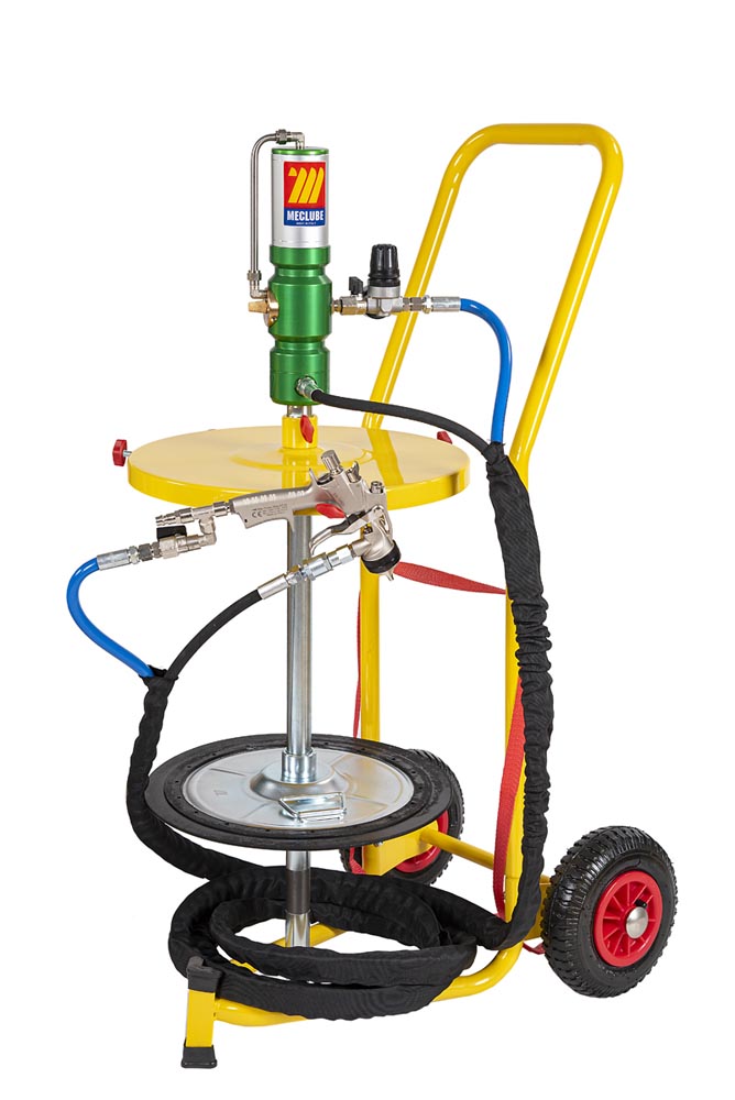 Mobile grease pump sets for drums with pistol