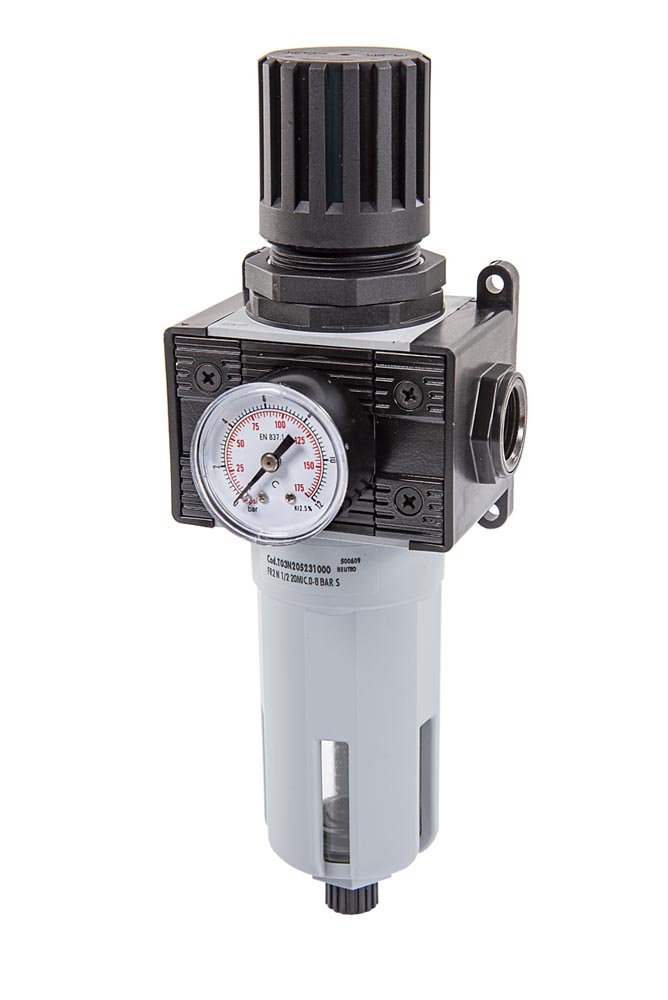 Air pressure regulator with filter and pressure gauge