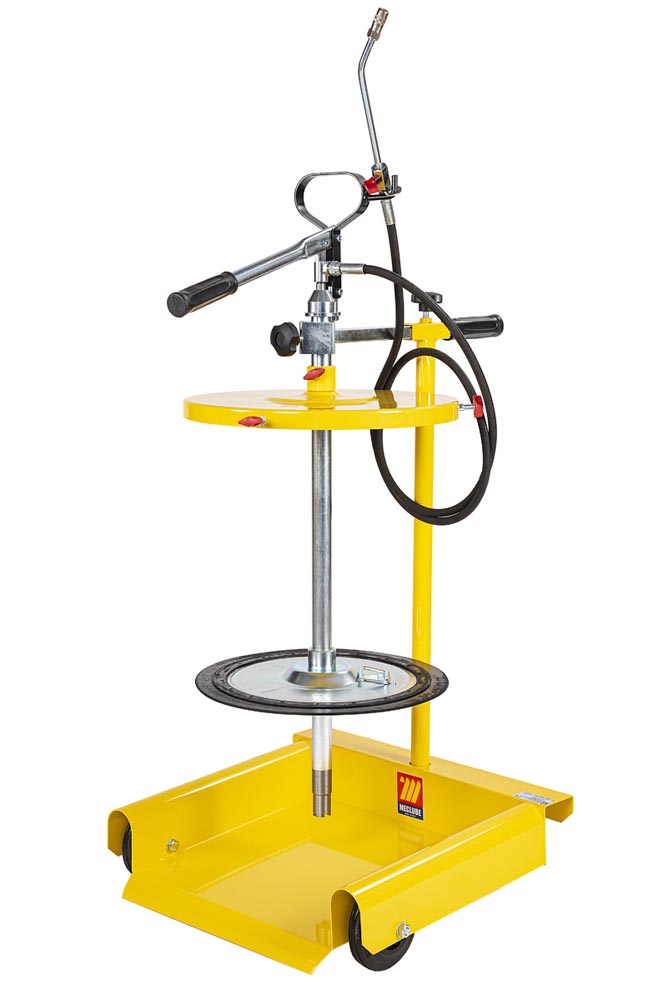 016-1150-C50 Handmatige hogedruk vetpomp met vatdeksel en kar, 50-60 kg