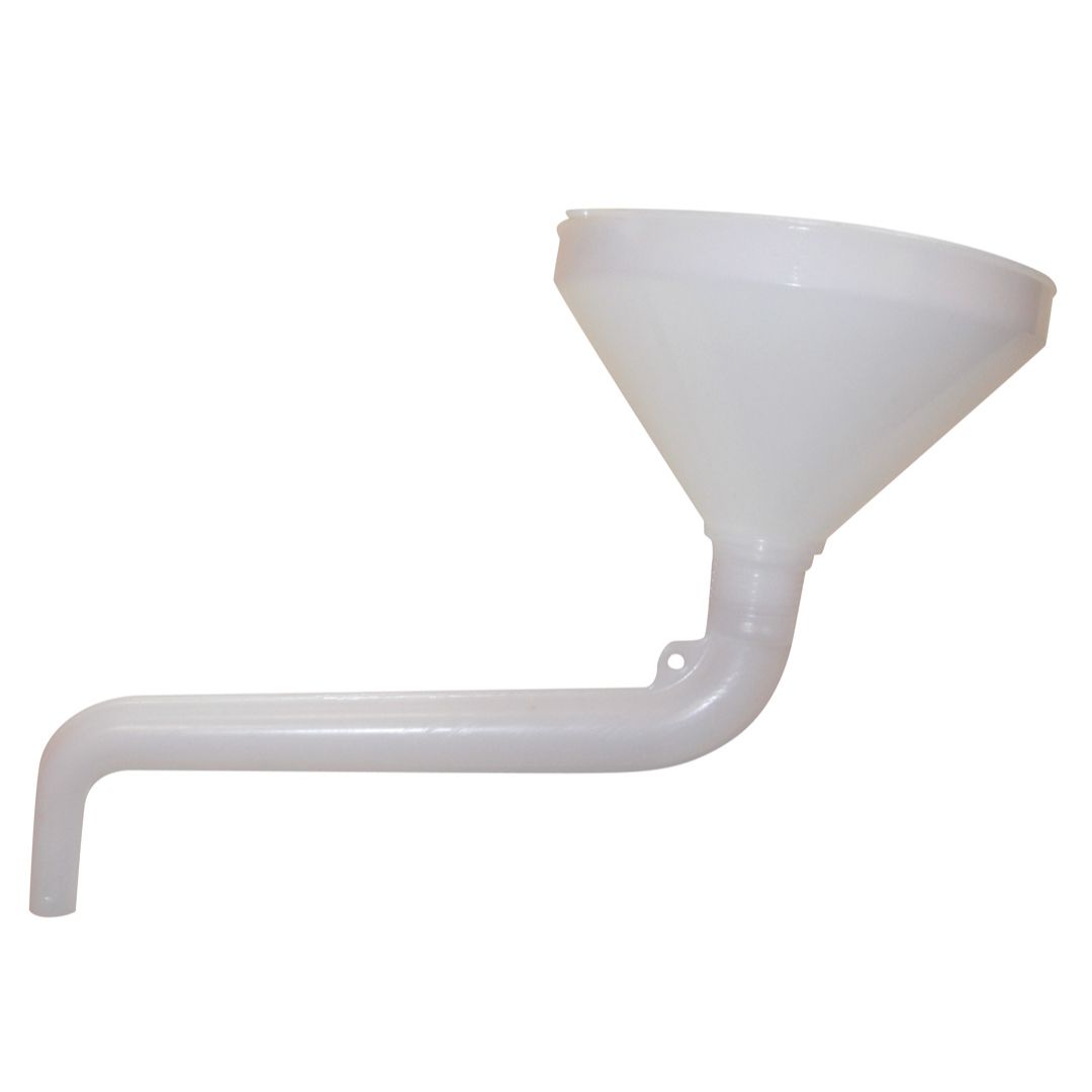 9633140 W Trechter wit 190mm met haakse uitloop